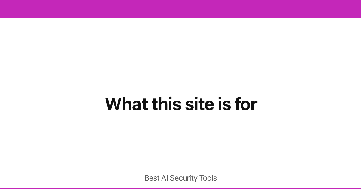 What this site is for